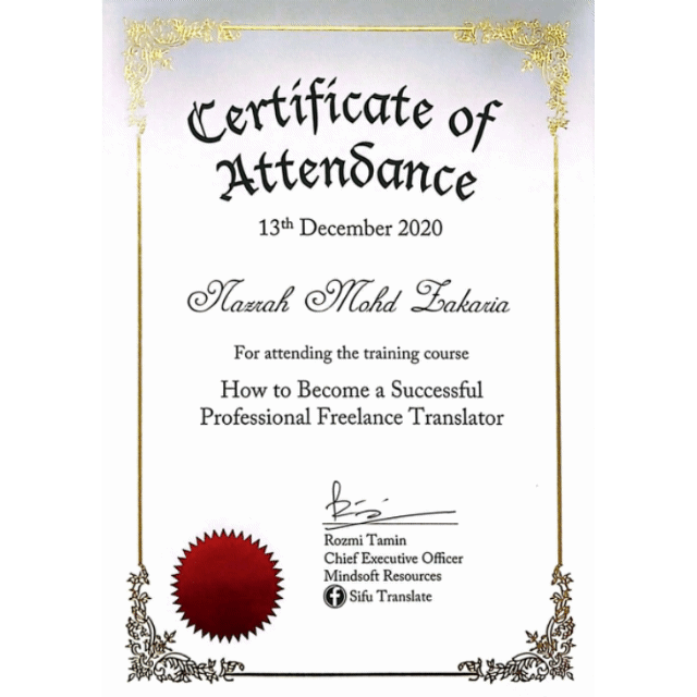 Qualifications & 7 Translation Samples by NMZ